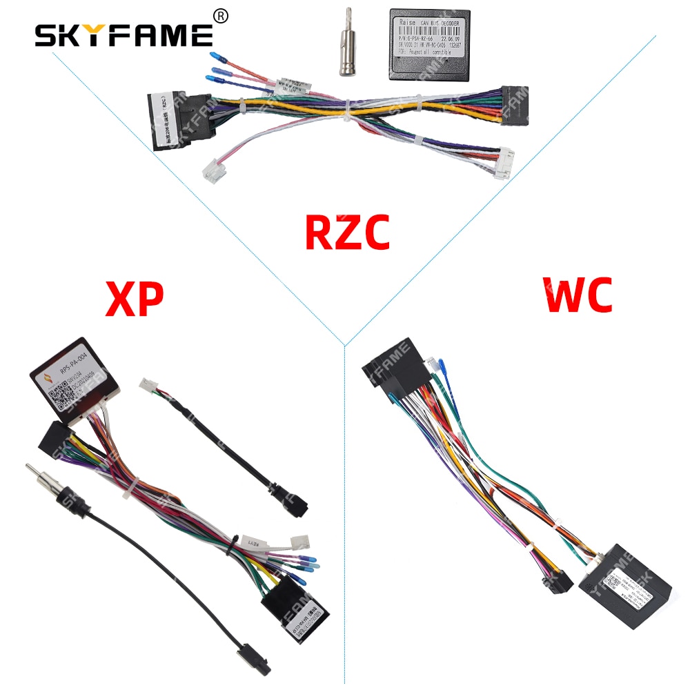 SKYFAME Car 16pin Wiring Harness Adapter Canbus Box Decoder For Peugeot